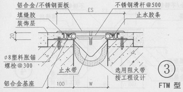 广西变形缝-楼地面变形缝金属盖板型平面ftm